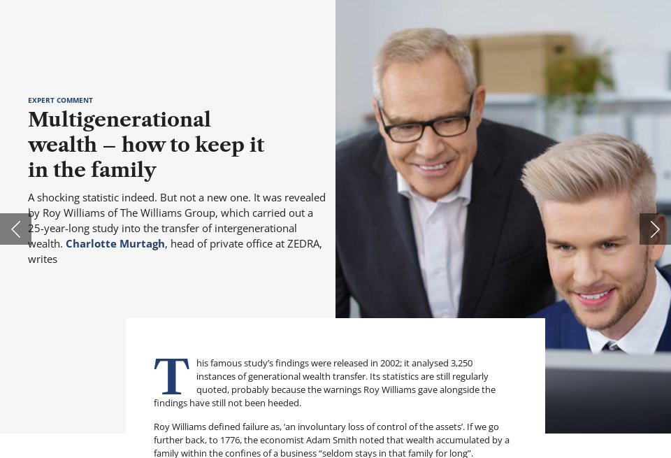 Multigenerational wealth – how to keep it in the family - PBI ...