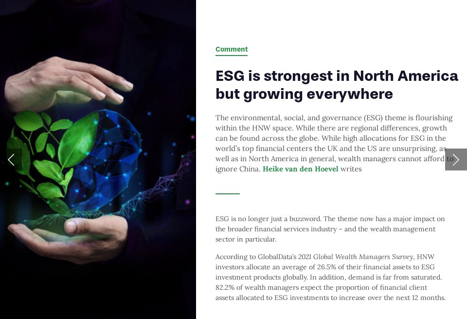 ESG Is Strongest In North America But Growing Everywhere - Private ...